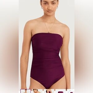 J. Crew Ruched One-Piece Swimsuit in Plum